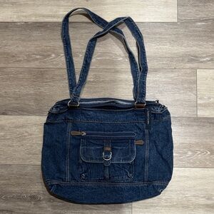 Faded Glory Blue Denim Tote Bag
